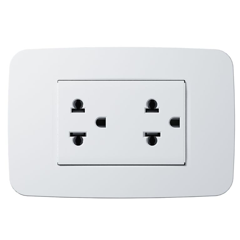 Tomacorriente Duplex 3M Euroamericano C/Tierra Blanco Origen Abb