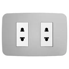 ABB - Tomacorriente Duplex 3M Euroamericano Plata Origen
