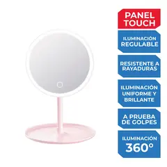 undefined - Espejo LED de Mesa Rosa