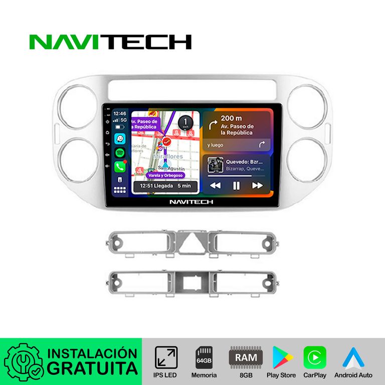 Autoradio Navitech CarPlay & Android Auto VW Tiguan 2010 - 2015