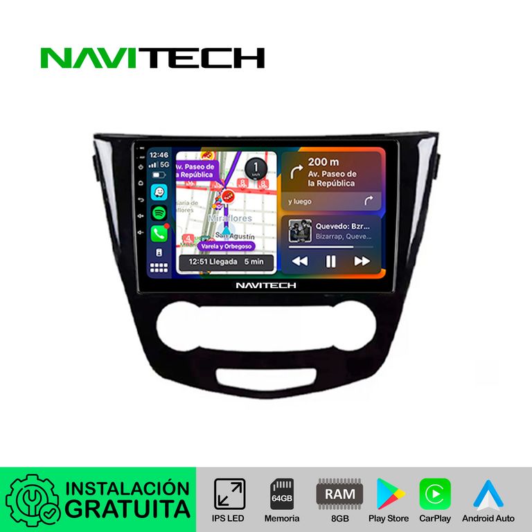 Autoradio Navitech CarPlay & Android Auto Nissan Xtrail | Qashqai 2014 – 2022