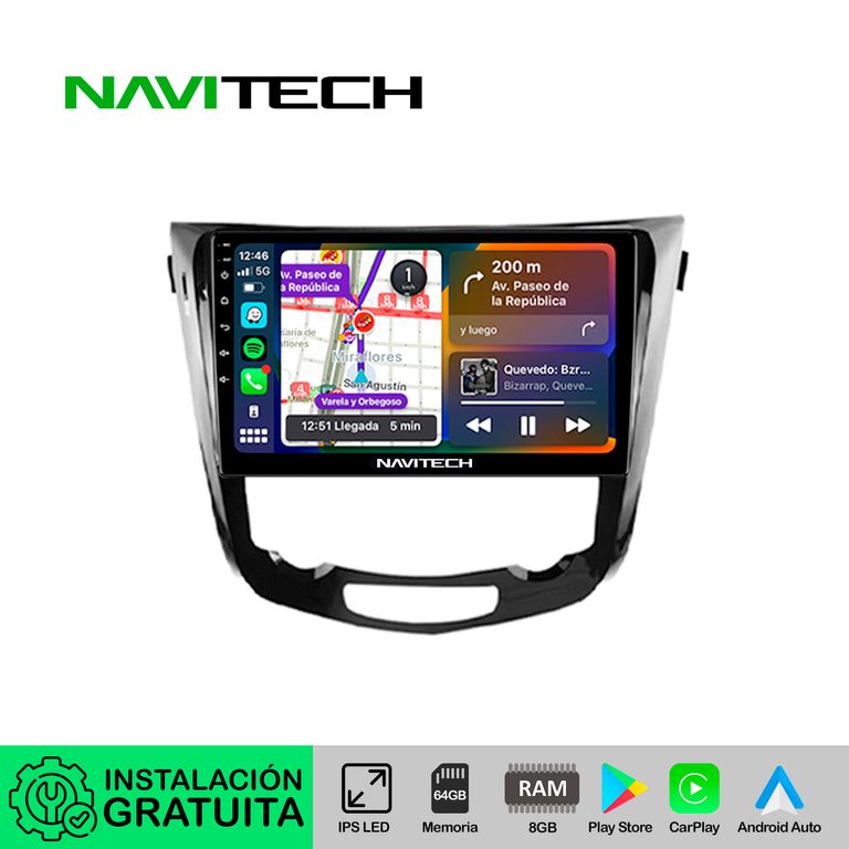 Autoradio Navitech CarPlay & Android Auto Nissan Xtrail | Qashqai 2014 – 2022