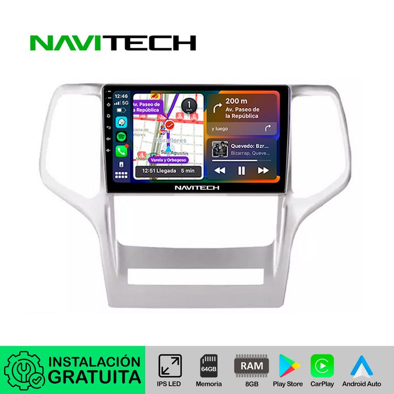 Autoradio Carplay & Android Auto Jeep Grand Cherokee 2008 – 2013