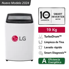 LG - Lavadora de Ropa 19kg Carga Superior con TurboDrum WT19WVTB Blanco