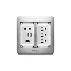 VETO - Socket De Piso Tl (1 Hdmi, 3 Toma Amer, 1 Toma Univ, 1 Usb)
