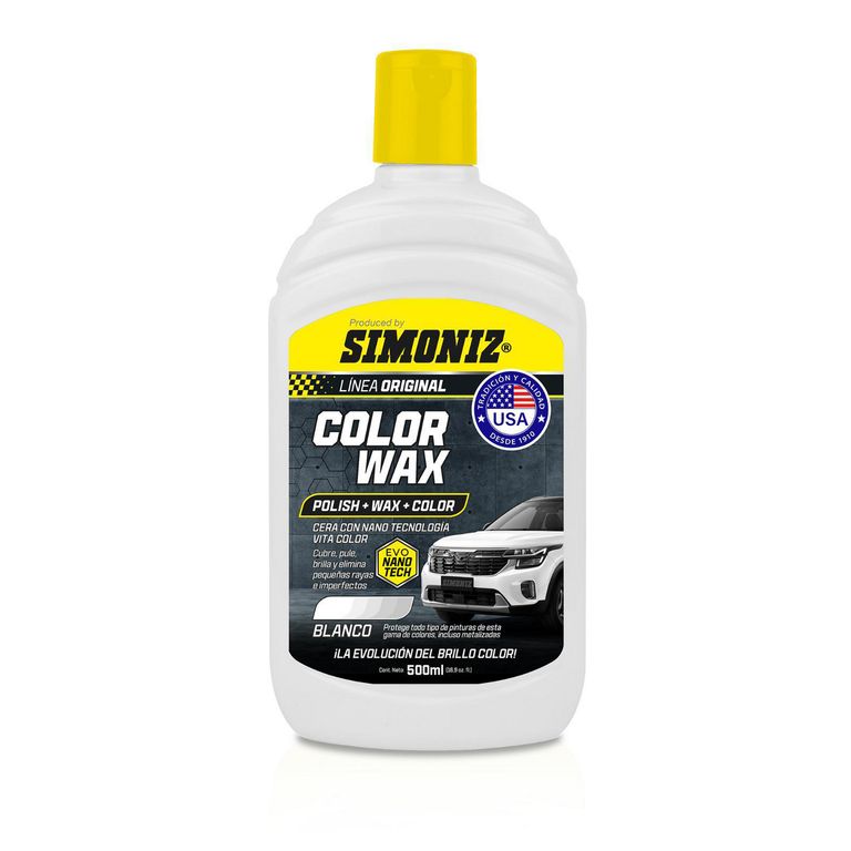 Cera Color Wax Simoniz con Nano Tecnología Blanco 500ML