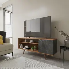 undefined - Mesa de TV 60" Estambul Almendra/Mármol