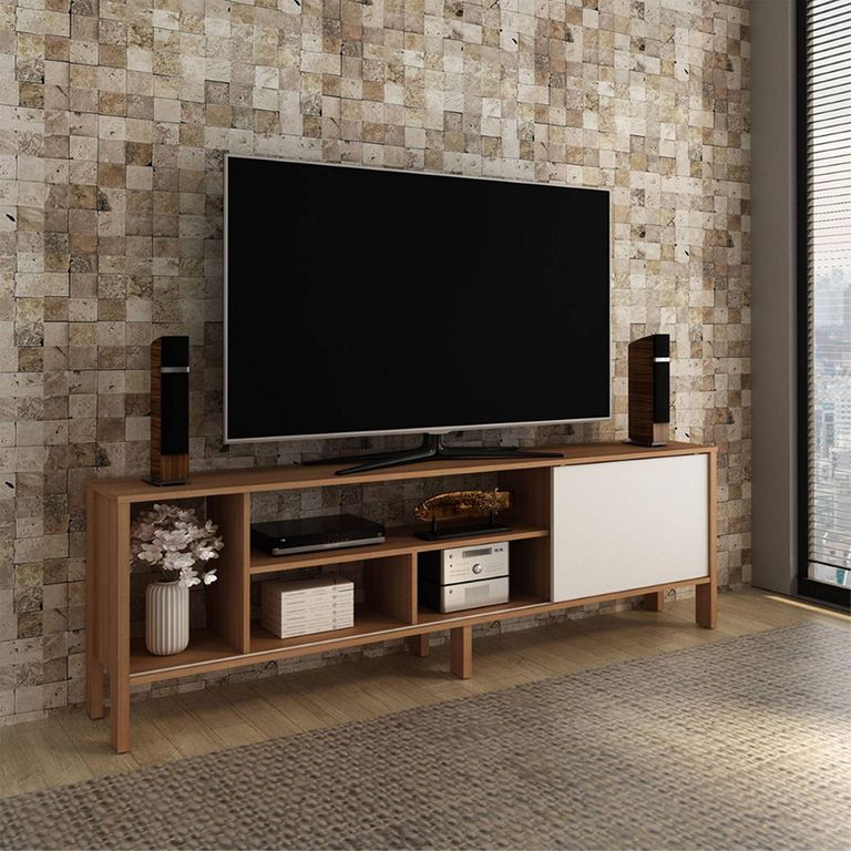 Mesa de TV 70" Inmaculada Almendra/Blanco
