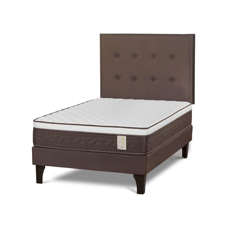 Cama Europea New Style 4 Plus 1.5 Plazas + Cabecera West