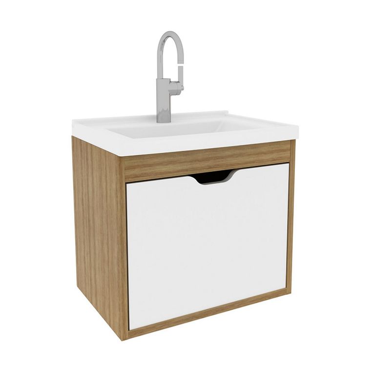 Mueble de Baño con Lavamanos Graz Almendra/Blanco