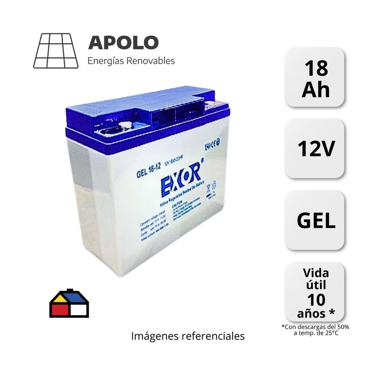 BATERIA EXOR APOLO 12V 18AH