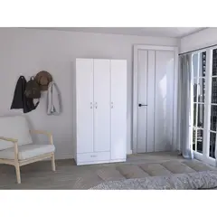 TUHOME - Ropero Blanco 3 Puertas 1 Cajón Z-90