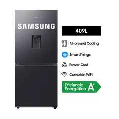SAMSUNG - Refrigeradora Bottom Freezer 409L Black C/Disp.