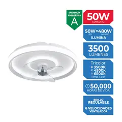 ILUMA - Ventilador Plafón 50W Blanco