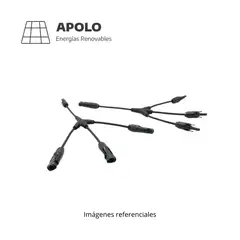 APOLLO - Conector Triple Mc4 Apolo Multicontact 3 En 1 Con Cable Por Pares