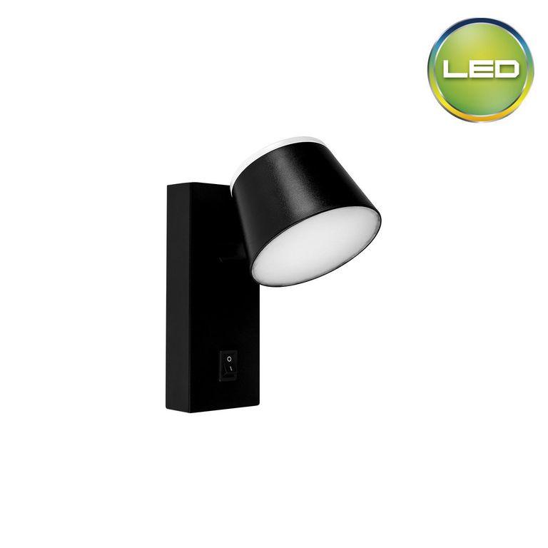 Aplique Pascal 7W Negro Luz Cálida