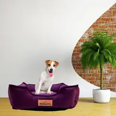 PETIZOOS - Cama Cuadrada Lila T-L Premium