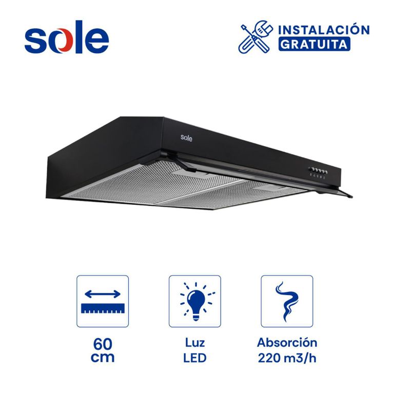 Campana Extractora 60cm Sole Nyx TURE96CO Negro
