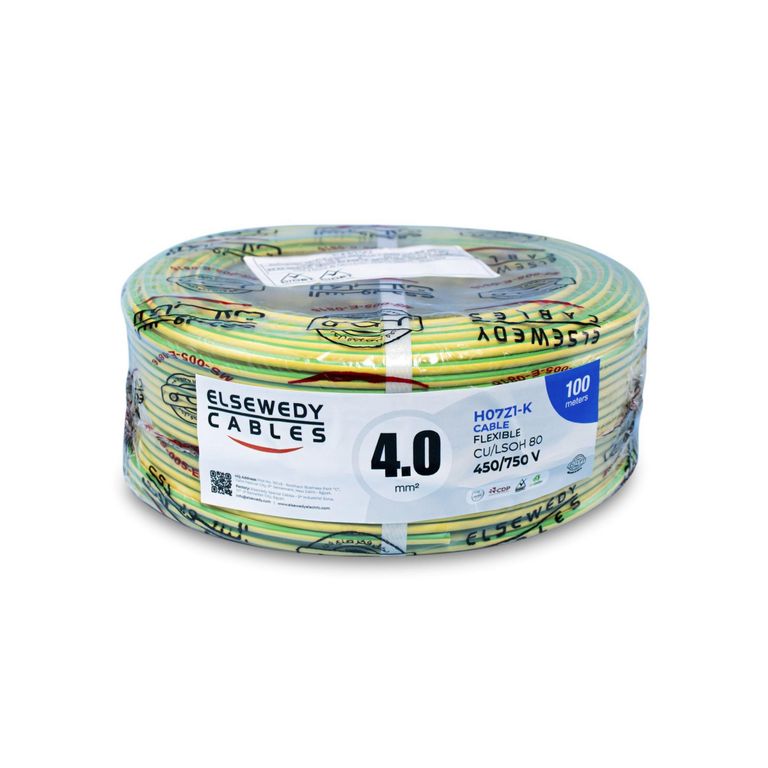 Cable Libre de Halógeno LSOH 4mm2 80°C 750V C5 Verde/Amarillo