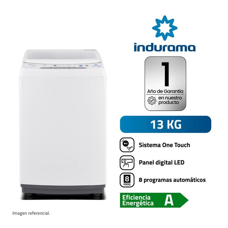 Lavadora Indurama 13 kg Blanco Carga Superior LRI-13BLA