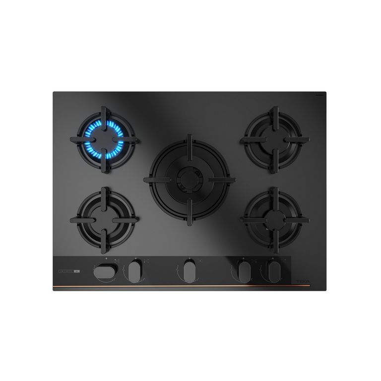 Cocina Empotrable A Gas 5 Hornillas Teka GBC 75-G1 Negro Mate