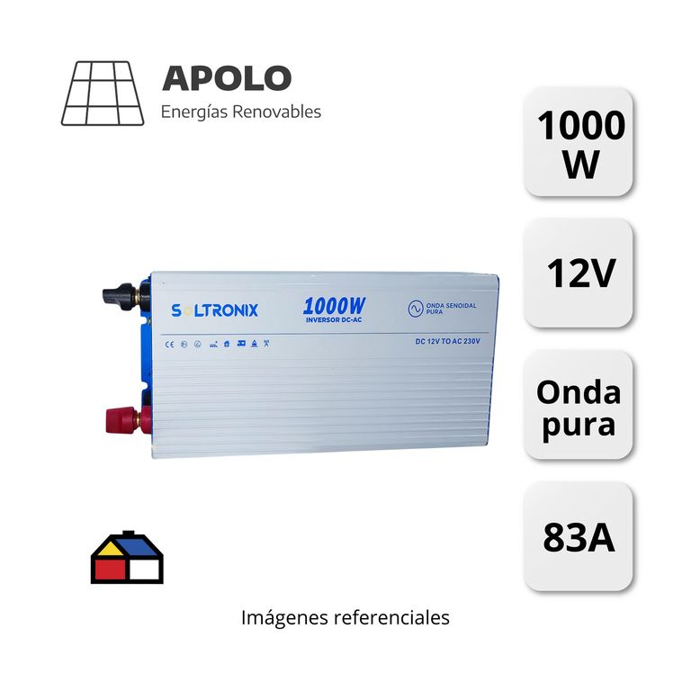 Inversor Soltronix 1000W 12V Onda Pura Apolo