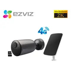 Ezviz - Ezviz Cámara EB3 4G 2K Inteligente Exterior Batería Panel solar 128GB