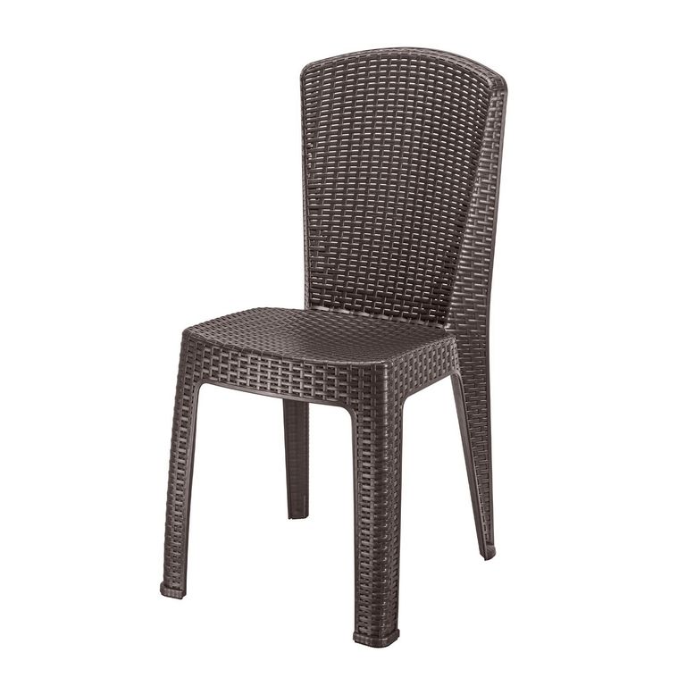 Silla Plástica Lombok Tipo Ratán Marron