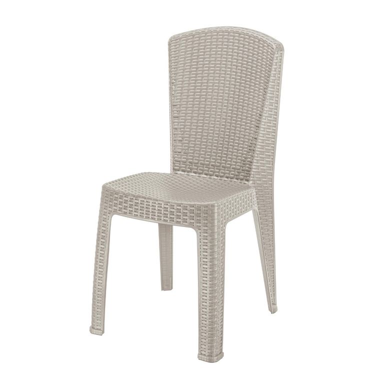 Silla Plástica Lombok Tipo Ratán Taupe