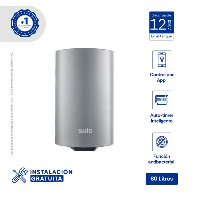 Terma Eléctrica Sole Genius Wifi 80 Litros