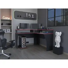 TUHOME - Escritorio Gamer G Wengue/Rojo