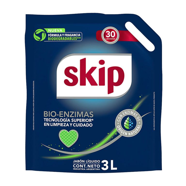 Skip Bio Enzimas Líquido DP Notas Verdes 3L