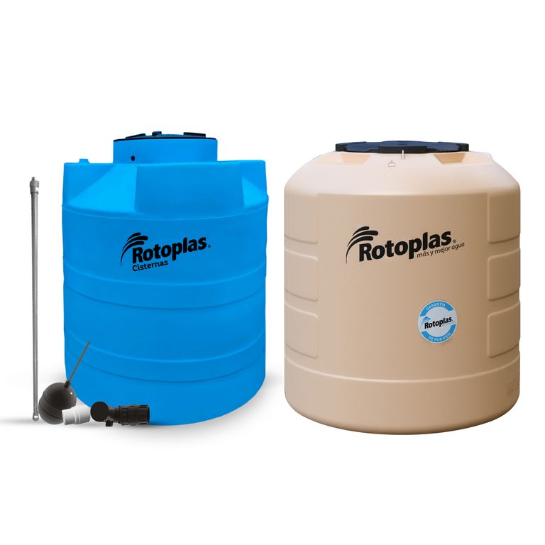 Combo Tanque Plus 1100L Arena Rotoplas + Cisterna de Agua Rotoplas 1200L + Accesorios