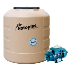 undefined - Tanque Plus + 1100L Gdpv Rotoplas + Bomba Periférica de Agua 0.5 HP 30L/min