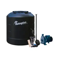 undefined - Combo Tanque Plus 1100L Negro Rotoplas + Accesorios + Bomba Periférica 1HP 50l/min
