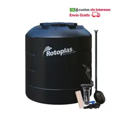 ROTOPLAS - Tanque Plus 1100L Negro Rotoplas + Accesorios