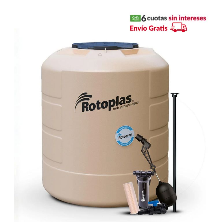 Tanque Plus 1500L Arena Rotoplas + Accesorios