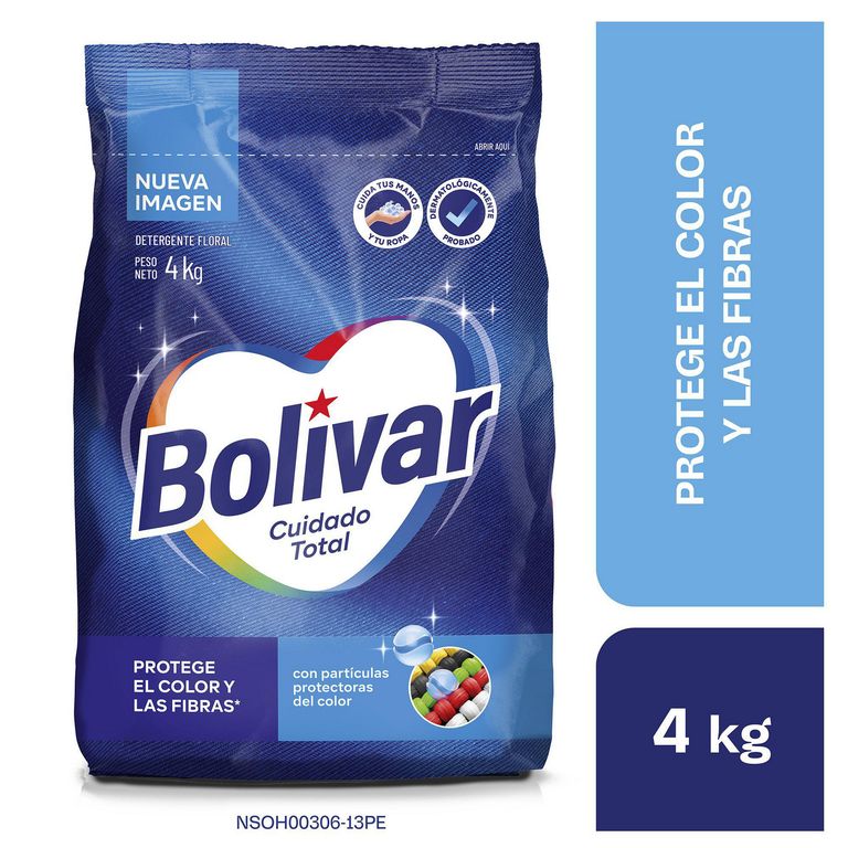 Detergente Bolívar Cuidado Total Floral 4Kg