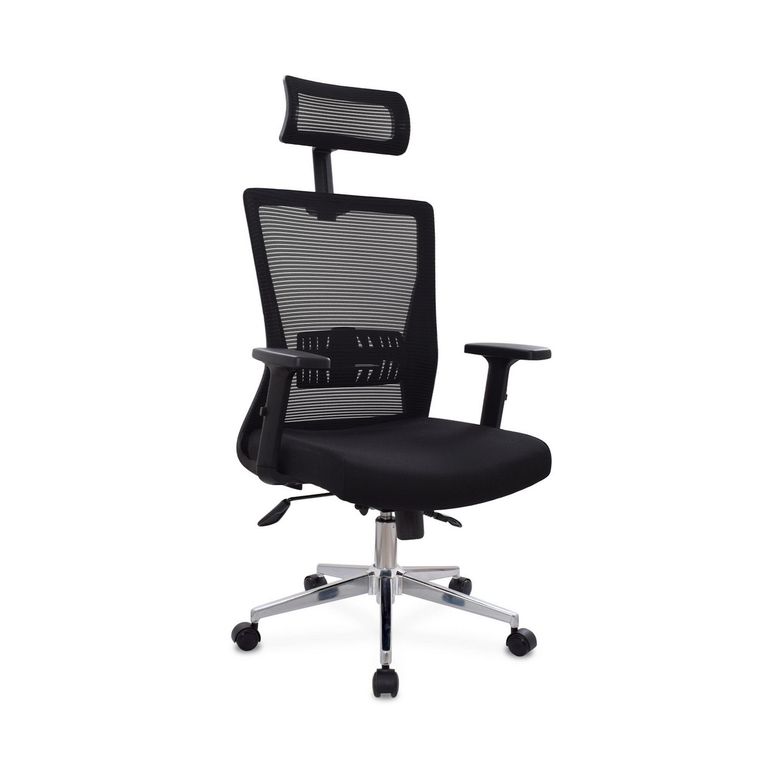 Silla de Escritorio Ken Con Cabecero Negro Bonno