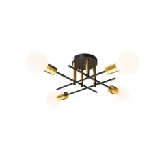 LIGHTECH - Lámpara Colgante Lita Negra Dorado 4L E27