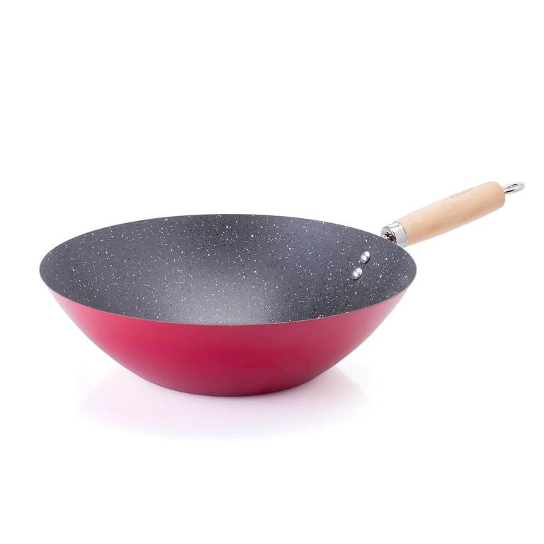Wok Acero al Carbono Denali Rojo 30cm