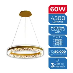 I LUMEN - Lámpara Colgante Infinite Gold 60W Tricolor