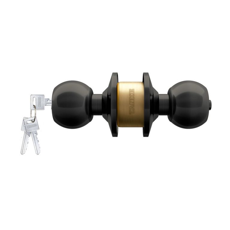 Cerradura de Pomo Dormitorio Negro Mate NM-25