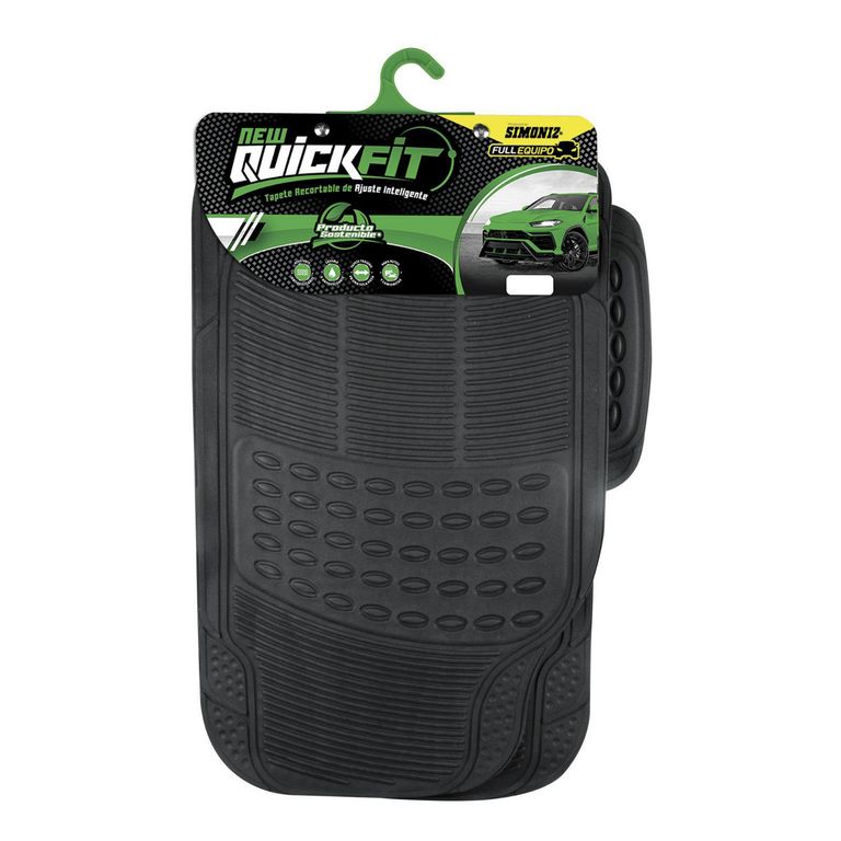 Piso para Auto Quick Fit PVC Negro 3 Piezas