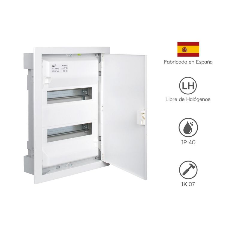 Tablero Metalbox De Distribucion Empotrable 28 Elementos Ip40 Ik07