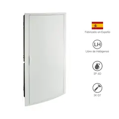 SOLERA - TABLERO RIEL DIN EMPOTRA. LIBRE HALOG. 56 POLOS PUERTA BLANCA A/H IP40 IK07