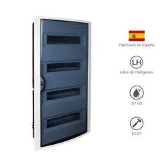 SOLERA - Tablero Riel Din Empotra. Libre Halog. 56 Polos Puerta Fumé A/H Ip40 Ik07