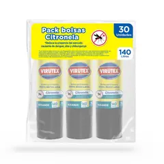 VIRUTEX - Pack Bolsas Citronela 140L 30und