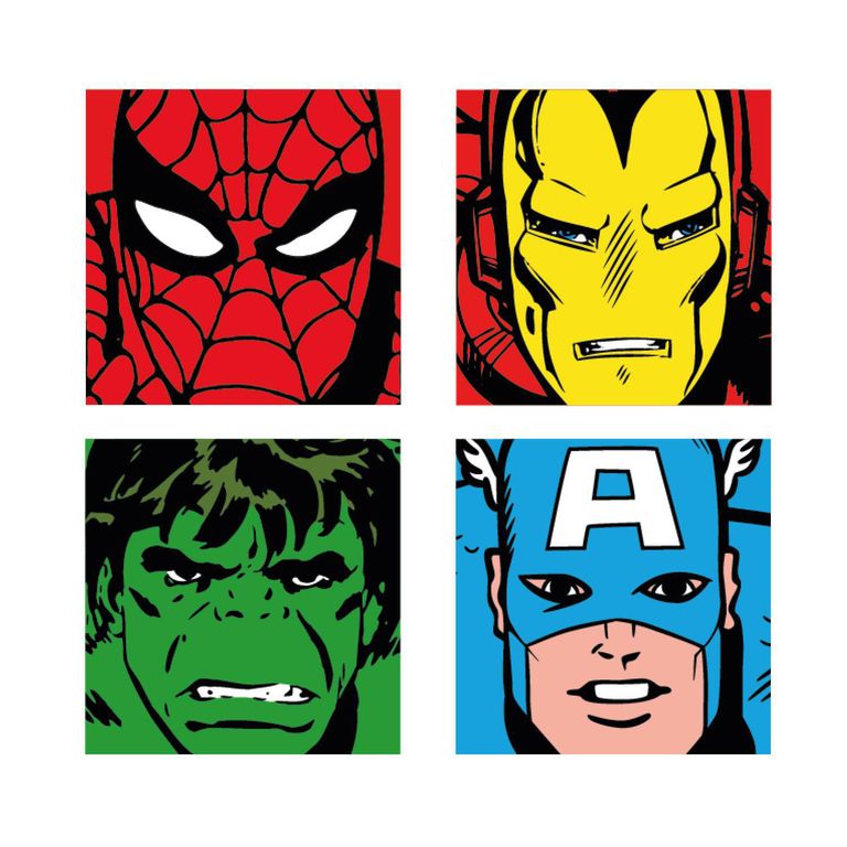 Set 4 Posavasos Superhéroe