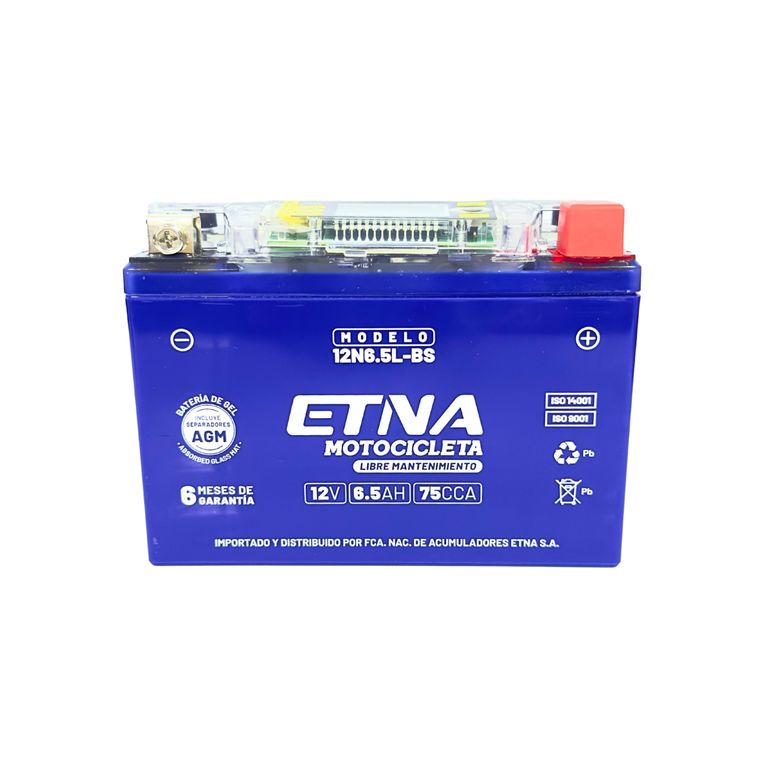 Batería para Moto MTL 12N6.5L-BS 75 Amperios